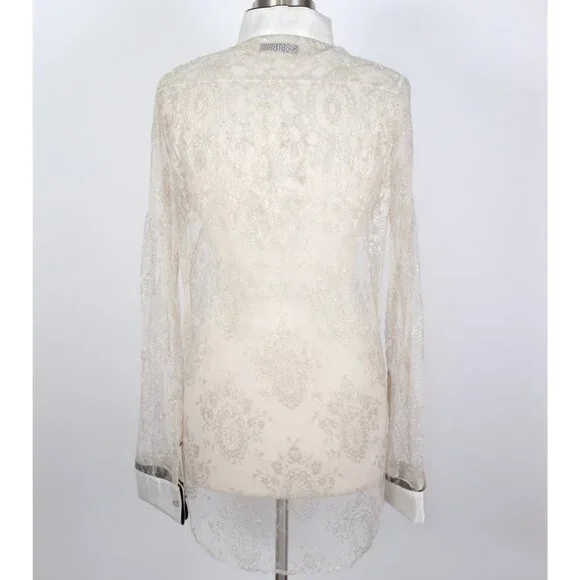 If Six Was Nine Maniac Corp Japan shirt blouse 3 ivory lace tuxedo skull buttons